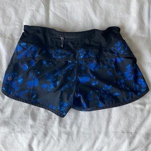 Lululemon Speed Up 2.5” Shorts (Blue/Black pattern)